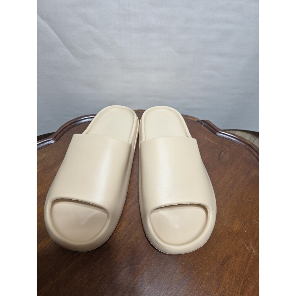 Foam Yeezy-style Slides Women's 12.5 Beige Comfort Recovery Sandals Slip On